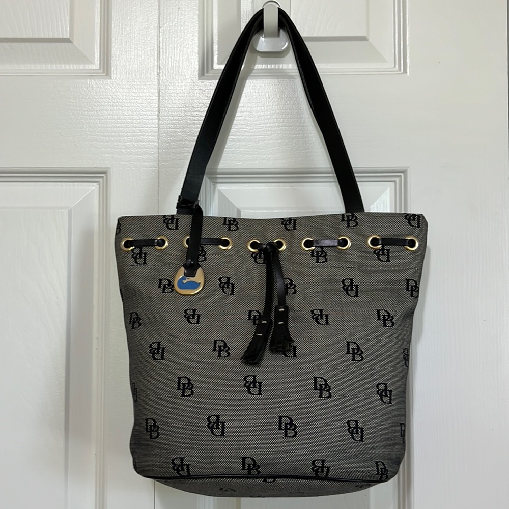 Vintage Dooney & Bourke Signature Drawstring Bag Made in USA